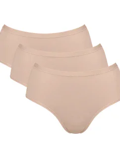 Dámske bavlnené midi nohavičky GO Daily 3P - BROWN - béžová 00LZ - SLOGGI