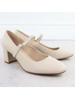 Sergio Leone PB176 Remienkové lodičky na nízkom podpätku v nude farbe Sergio Leone PB176