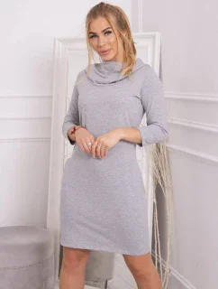Šaty s kapucňou a vreckami šedej