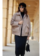 Dámska bunda KUR0027 hnedá - Roco Fashion