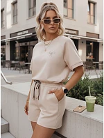 Dámsky letný set s motýľom z mäkkej viskózy v béžovej farbe FashionStreet AY1191