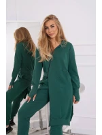 Mikinová súprava s dlhšou stranou tmavo zelená Mikinová súprava s dlhšou stranou tmavo zelená