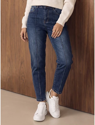 Dámske džínsy slim fit s vysokým pásom, tmavomodré, FashionStreet UY3203 Dámske džínsy slim fit s vysokým pásom, tmavomodré, FashionStreet UY3203