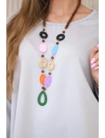 Oversize blúzka s náhrdelníkom z maslovej sivej látky Oversize blúzka s náhrdelníkom z maslovej sivej látky