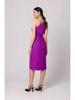K160 Šaty na jedno rameno - levanduľové
