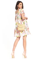 Dámske šaty T343/2 Biela s kvetmi - Tessita