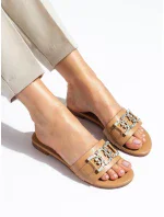 Zaujímavé hnedé nazúvaky dámske bez podpätku Zaujímavé hnedé nazúvaky dámske bez podpätku