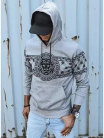 Pánska sivá mikina s potlačou FashionStreet BX5309
