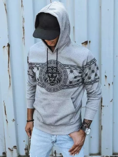 Pánska sivá mikina s potlačou FashionStreet BX5309