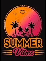 Pánske bavlnené tričko s potlačou Summer Vibes čierne FashionStreet NX047R Pánske bavlnené tričko s potlačou Summer Vibes čierne FashionStreet NX047R
