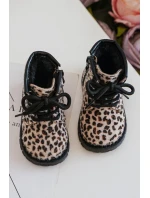 Dziecięce Botki Ocieplane z Suwakiem Beżowe Goopy