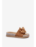 Damskie Klapki Na Platformie Z Kokardą Camel Aflia