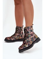 Botki Damskie Ocieplane W Kwiaty Artiker 57C1050 Multikolor