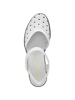 Pohodlné kožené sandále Rieker W RKR650 white Pohodlné kožené sandále Rieker W RKR650 white