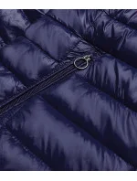 Tmavomodrá obojstranná dámska prešívaná bunda (B9775-3)