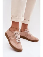 Zazoo N1068 Dámske semišové nízke tenisky Dirty Pink