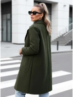 Dámsky nadrozmerný dlhý olivový kabát LINNORE FashionStreet NY0704