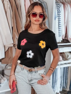 Dámske kvetinové tričko DAISYLA black FashionStreet RY2744