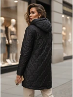 Dámska prešívaná prechodová bunda s kapucňou, čierna, FashionStreet TY5768 Dámska prešívaná prechodová bunda s kapucňou, čierna, FashionStreet TY5768