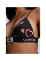 Dámska podprsenka 000QF7478E H1R čierna so srdiečkami - Calvin Klein