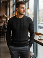 Pánsky čierny sveter FashionStreet WX1880 Pánsky čierny sveter FashionStreet WX1880