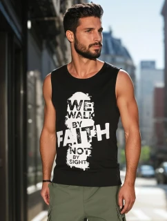 Pánske tričko bez rukávov čierne FashionStreet RX5657