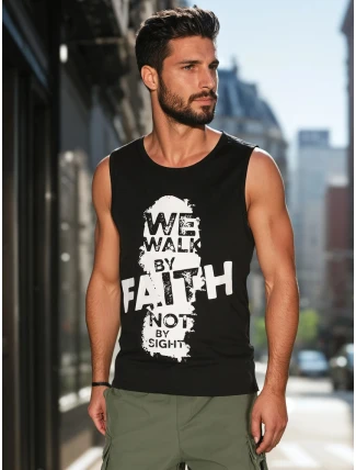 Pánske tričko bez rukávov čierne FashionStreet RX5657 Pánske tričko bez rukávov čierne FashionStreet RX5657