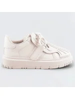 Béžové dámske športové topánky so zakrytým šnurovaním (RA2049)