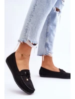 Klasyczne Zamszowe Mokasyny Czarne Good Time