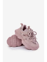 Sneakersy Dziecięce Na Platformie Różowe Hanomess