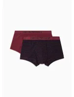 Pánske boxerky 2PACK 111210 3F504 56636 vínové s potlačou - Emporio Armani