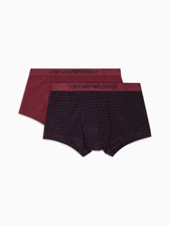 Pánske boxerky 2PACK 111210 3F504 56636 vínové s potlačou - Emporio Armani