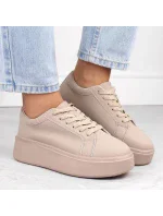 Dámska športová obuv na platforme W SP024 SK450A Beige - Sergio Leone Dámska športová obuv na platforme W SP024 SK450A Beige - Sergio Leone