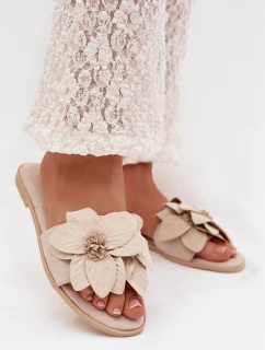 Dámské ploché nazouváky s ozdobnými květy Elzoria