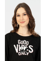Dámska nočná košeľa s dlhým rukávom Good vibes