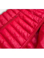 Tmavočervená krátka dámska prešívaná vesta (5M702-277)