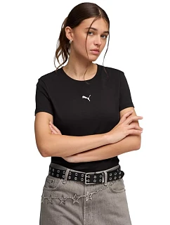 Dámske tričko Puma Ess Centered Cat Logo Tee, čierne, 692916 01