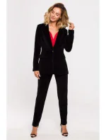 M643 Zamatové sako s jedným gombíkom - čierne M643 Zamatové sako s jedným gombíkom - čierne