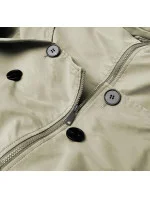 Dvojradový kabát v khaki farbe s opaskom (AG3-011) Dvojradový kabát v khaki farbe s opaskom (AG3-011)