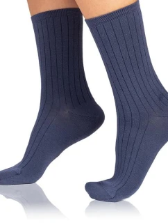 Dámske modalové ponožky FANCY RIB MODAL SOCKS - BELLINDA - modré