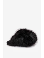 Futrzane Kapcie Damskie Czarne Iseline