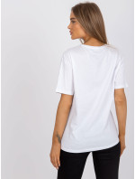 Biele tričko s aplikáciou a krátkymi rukávmi