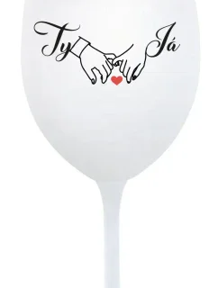 TY A JÁ (svatba) - bílá sklenice na víno 350 ml