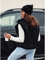 Dámska semišová vesta s ovčou kožušinou WOOLZIP čierna FashionStreet TY4742 Dámska semišová vesta s ovčou kožušinou WOOLZIP čierna FashionStreet TY4742