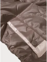 Tmavobéžová dámska bunda so šnúrkami na bokoch S'West (B8235-101) Tmavobéžová dámska bunda so šnúrkami na bokoch S'West (B8235-101)