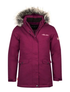 Trollkids Dievčenská zimná bunda Oslo Coat XT Zateplený kabát s kapucňou Pink (180-229)