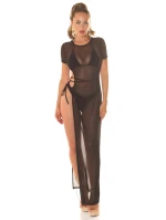 Dámske sexi plážové šaty zo sieťoviny s XXL rozparkom 210221 black - Koucla Dámske sexi plážové šaty zo sieťoviny s XXL rozparkom 210221 black - Koucla