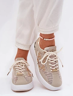 Dámska športová obuv YY-157 beige with white - Step in style
