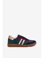 Zazoo N1068 Dámske semišové nízke tenisky Dark Green