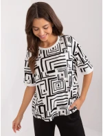 Dámska blúzka LK BZ 509697.27 Ecru s čiernou - FPrice